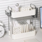 elvesmall  -  INS 2Layers Desktop Skin Care Products Storage Rack Home Seasoning Bottle Cups Rack Study Bookshelf Stationery Sundry Organizer