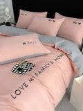 elvesmall Nordic Luxury Egyptian Cotton Bedding Set King Queen Double Twin Size with Sheet Duvet Cover Pillowcases 1/2 People Bed Linens