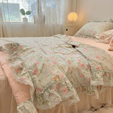elvesmall Summer Quilt   2024 New  Cotton Korean Ins Lace Fragmented Series  Air Condition Quilt High Quality Summer Blanket set