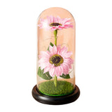 elvesmall  Artificial Flower Sunflower Tulip Glass Dome for Mother's Day Valentine's Day Gift Home Decorations LED Night Lamp Bedroom Decor