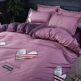 elvesmall Hot sale high quality bedding double sanded quilt cover sheet pillowcase four-piece set
