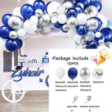 elvesmall Navy Blue White Balloons Arch Garland Kit Silver Confetti Ballon First Birthday Party Decorations Graduation Wedding Baby Shower