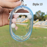 elvesmall Jewelry Organizer Transparent Storage Box Pouch Mystery Box Keychain Bag Storage Case Thicken Wallet Cute Doll Bag Organization