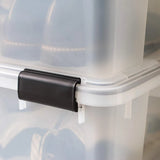 elvesmall Plastic Storage Box with Durable Lid and Seal and Secure Latching Buckles - 4 Pack