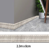 elvesmall 3D Foam Wall Edge Strip Stickers Self Adhesive Waterproof Baseboard Skirting Border Decor Wall Sticker Corner Waist Line 2.3m