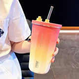 elvesmall  -  Kawaii Sainless Steel Tumbler For Coffee Car Mug Freeze Thermos Vacuum Flask Water Bottle With Straw Keep Cold Hot Cup 600ml