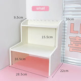 elvesmall Desktop Storage Rack Ins Student Dormitory Cosmetic Elevated Stationery Box Office Organizer File Tray Desk Accessories