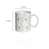 elvesmall  -  Ins Korean Cute Cartoon Duck Mug Girl Breakfast Milk Coffee Oat Cup Office Water Cup