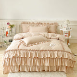 elvesmall  4 PC Full Sheet Set Twin Full Queen King Size Bed Sheet Pillowcase Luxury Bedsheet Solid Color King Queen Full Twin Size
