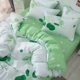 elvesmall Korean style ins pastoral green four piece bedding set, small fresh girl heart, student bed sheet, quilt set, three piece set