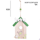 elvesmall 1pc Easter Wooden Hanging Ornament Bird House Pendant for Spring Easter Home Door Decorations Kids Party DIY Crafts Supplies