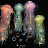 elvesmall  Jellyfish Lamp Holiday Atmosphere Lamp Portable Lantern Purple Jellyfish Night Light Indoor Party Decoration Lighting Night Lamp