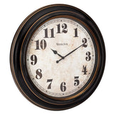 elvesmall Clock Wall Decor Brown and Bronze Round Oversized Classic Analog Quartz Accurate Wall Clock Large Living Room Decoration Clocks