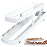 elvesmall 1Pcs Plastc Automatic Rolling Egg Rack Bracket Storage Box Egg Organizer Roll Refrigerator Egg Dispenser Kitchen Use