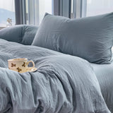elvesmall Home Textile Bed Sheets Set,4 Piece Bedding Set, Washed Cotton Duvet Cover, Breathable Sheets, Shrinkage and Fade Resistant