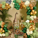 elvesmall  Jungle Animal Balloon Garland Arch Kit 1st Birthday Party Decoration Kids Boy Baby Shower Safari Decor Latex Balloons