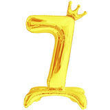 elvesmall  32 Inch Silver Crown Standing Number Aluminum Film Balloon Baby Birthday Party Photo Decoration Props