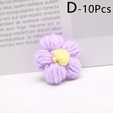 elvesmall 4.5cm Hand-knitted Flower Puff Flower Milk Cotton Wool Hand Hook Flower DIY Hairpin Clothing Accessory Shoes Hats Craft Supplies