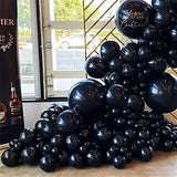 elvesmall 135pcs Black Latex Balloon Arch Garlands Holiday Party Dance Birthday Party Photo Props Anniversary Party Spot Decorations