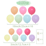 elvesmall 107pcs Macaron Color Balloon Garland Arch Kit Wedding Birthday Party Decor Ballon 1st Birthday Kids Baby Shower Latex Baloons