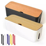 elvesmall Cable Storage Box Power Strip Wire Case Anti Dust Charger Socket Organizer Network Line Storage Bin Charger Wire Management