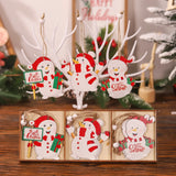 elvesmall 9pcs Wooden Santa Claus Pendant Merry Christmas Decorations for Home Navidad Elk snowman Ornaments Xmas Tree Decor Noel New year