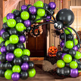 elvesmall Halloween Balloon Arch Garland Kit with Big Spider DIY Balloons & Eye Balloons for Halloween Party Home Garden Outdoor Decor