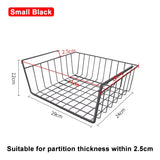 elvesmall Kitchen Closet Shelves Cupboard Hanging Under Shelf Storage Iron Mesh Basket Cabinet Door Organizer Rack Desk Closet Holders