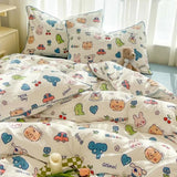 elvesmall  Home Textiles Bedding Set Soft Cotton Quality Queen Duvet Cover Set Sheets Pillowcase Bed Linen Single Double Bedding Sets 이불