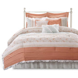 elvesmall  100% Cotton Comforter Set-Modern Cottage Design All Season Down Alternative Bedding Bed Linen Set Blue 9 Piece Freight free