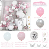 elvesmall Macaron Butterfly Balloon Garland Arch Kit Birthday Party Decor Kids Baby Shower Girl Latex Ballon Chain Wedding Party Supplies