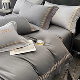 elvesmall  Luxury Egyptian Cotton Bedding Set Embroidery Duvet Cover Set Quilt Cover Fitted/Flat Sheet Pillowcase  Home Textiles Bedspreads