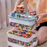 elvesmall  Lego Organizer Box Children's Toy Storage Box Lego Sorting Storage Box Building Block Classification Boxcase Kid Toy Organizer