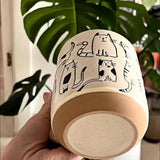 elvesmall  450ML Creative Hand-painted Ceramic Mug Vintage Cartoon Animal Kitten Milk Coffee Cup Kawaii Cat Nordic Kitchen Coffee Mugs Gift