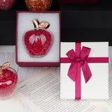 elvesmall European-style Crystal Glass Apple Ornaments Book Counter Top Decoration Luxury Christmas Crystal Glass Apple Home Decoration