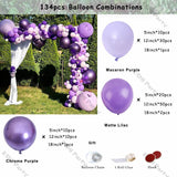 elvesmall Macaron Purple Balloons Garland Chain Wedding Birthday Decoration Pearl White Macaron Lilac Ballon Arch DIY Baby Shower Decor