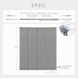 elvesmall Blinds Trimmed Woven Fabric Vertical Curtains Retractable Panel Track Blinds for Sliding Glass Doors Patio Doors Windows Home