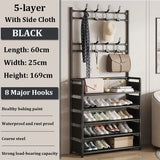 elvesmall Floor Shoe and Hat Rack Strong Load-bearing Clothes Hat Coats Shoes  Living Room Organizer Bedroom Hanger Cabinet Storage Rack