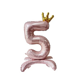 elvesmall  32 Inch Crystal Gradient Number Stand Foil Balloons with Crown Figures Globos 0-9 Birthday Party Decorations Wedding Baby Shower