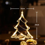 elvesmall LED Christmas Snowflake Light Santa Hanging Sucker Lamp Window Ornaments Decoration for Home Xmas Navidad New Year Decor
