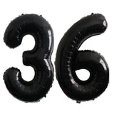 elvesmall 2pcs 40inch Huge Black Number Foil Balloons Birthday Party Decorations Adult Kids 10 11 12 15 20 25 30 45 50 60 Year Old Supplie
