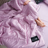 elvesmall Luxury Stain Summer Comforter Bedding Sets Mint Fiber Filling Light and Airy Double Blanket for Summer Air Conditioner Quilt