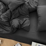 elvesmall Korean Fashion Bedding Set Simple Men's 3/4pcs Queen Bedding Set Black Duvet Cover Set Pink Comforter Bedding Sets