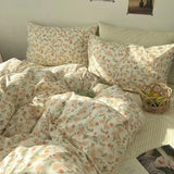 elvesmall Ins Pink Strawberry Bedding Set Cartoon Bear Duvet Cover Sheet Twin Full Size Boys Girls Bed Linen Soft Polyester Home Textiles