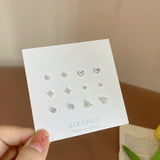 elvesmall Fashion New Delicate Elegant Butterfly Earrings Sets Simple Cute Korean Small Stud Earring for Women Girls Party Jewelry Gifts