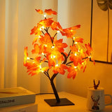 elvesmall 24 LED Fairy Flower Tree Table Lamps Maple Leaf Lamp Rose Night Light USB Operated Gifts for Wedding Party Hallowmas Decoration