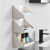 elvesmall Wall Mounted Storage Boxes Bathroom Organizer Case Oblique Opening for Cotton Swab Band-aid Makeup Adhesive Jewelry Holder Box