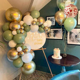 elvesmall 20pcs Jungle Animal Theme Party Sage Green Balloon Caramel Number 0-9 Foil Balloons Happy Birthday Party Baby Shower Decoration