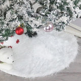 elvesmall  1pcs White Christmas Tree Skirt 78/90/122cm Plush Faux Fur Xmas Tree Carpet Decoration Ornament New Year Navidad Home Deco