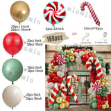 elvesmall Christmas Balloon Arch Set Candy Cane Aluminum Film Red Green White Father Christmas New Year Balloons Party Decoration Gifts